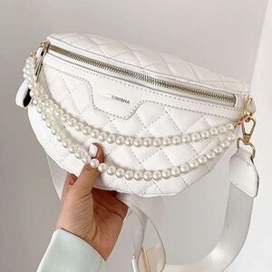 over shoulder fanny pack w/ pearls